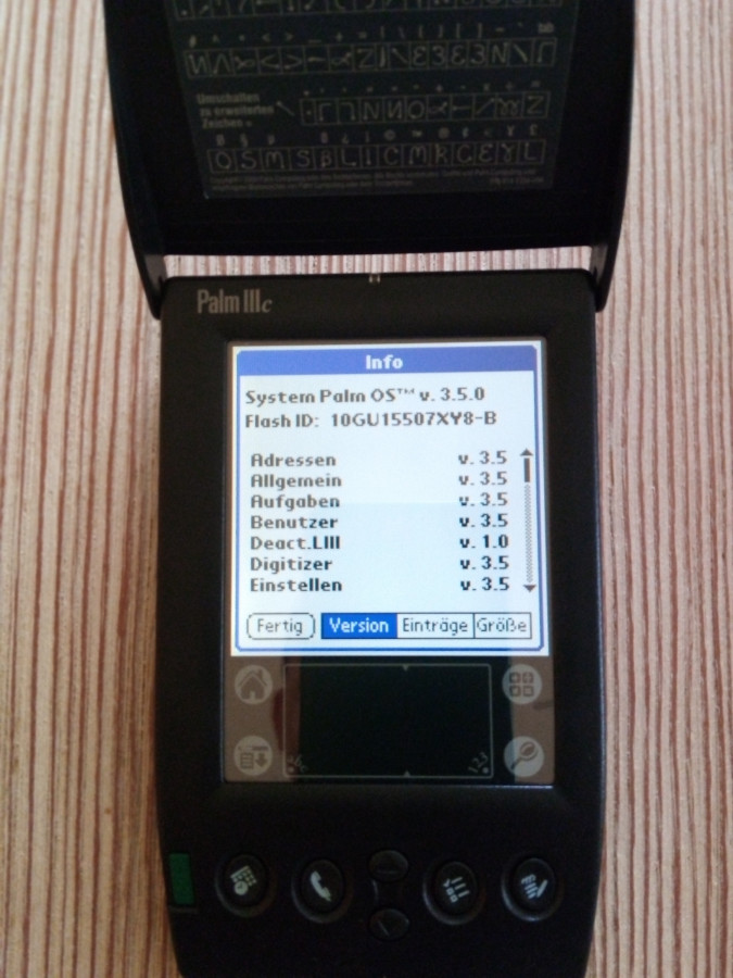Palm IIIc - OS Version Info