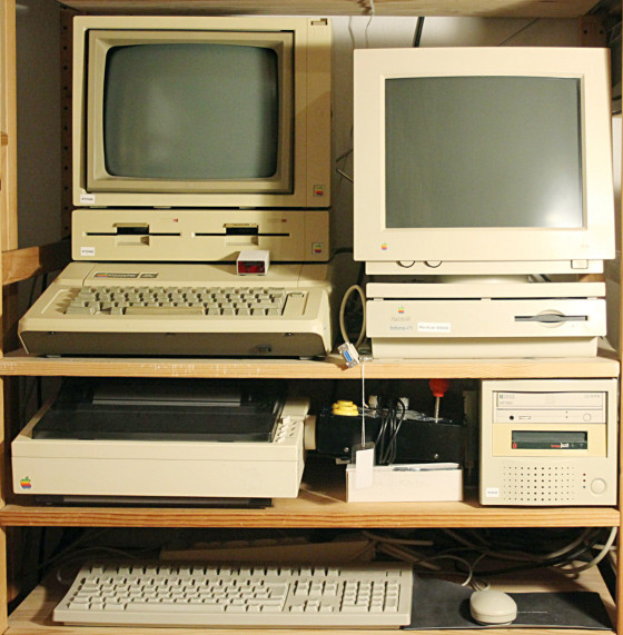 Apple //e, Apple Scribe Printer und Apple Macintosh Performa 475